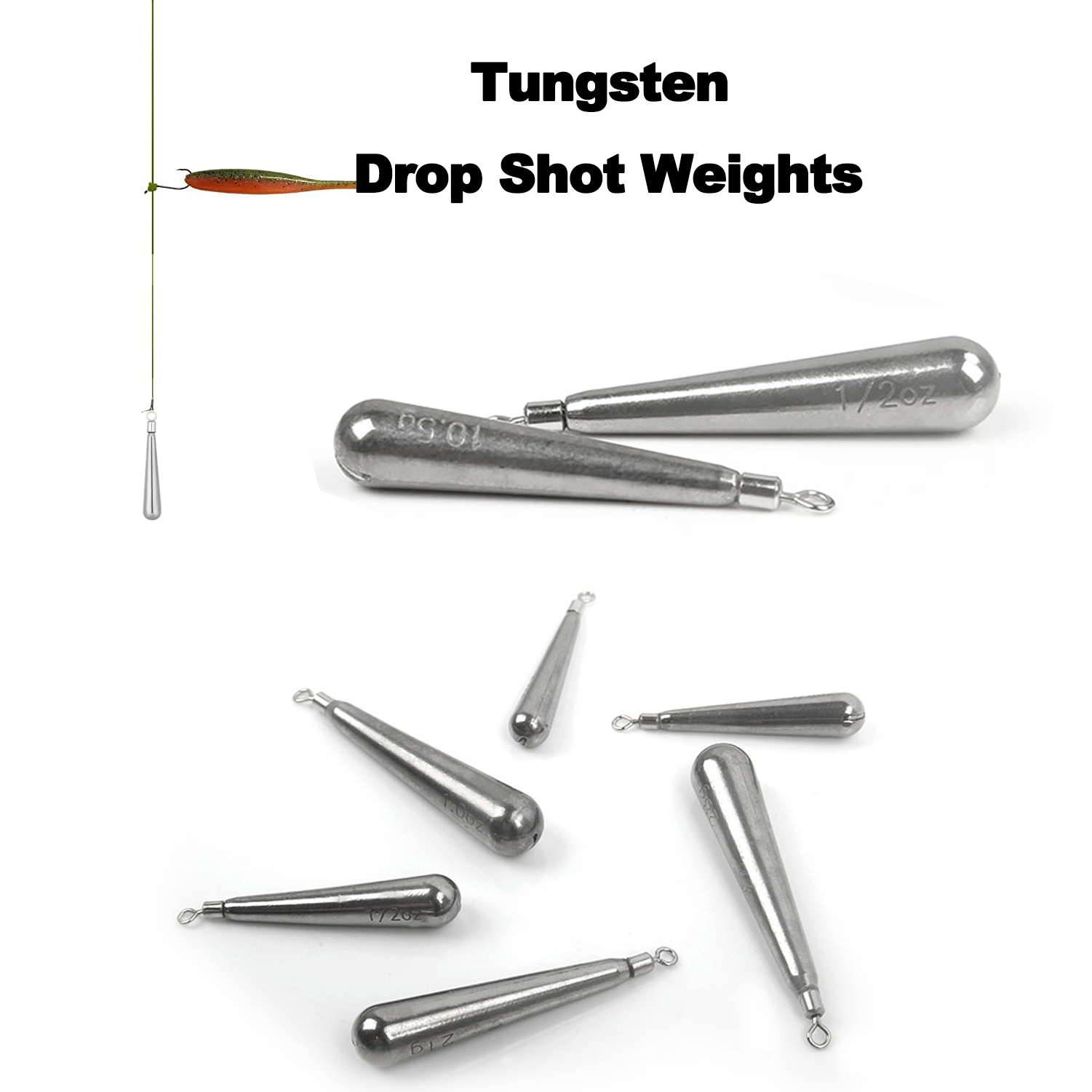 Tungsten Sinkers - Tungstênio Drop Shot Pesos 3.5g/5.3g/7g/8.8g/10.5g/14g Tungstênio
